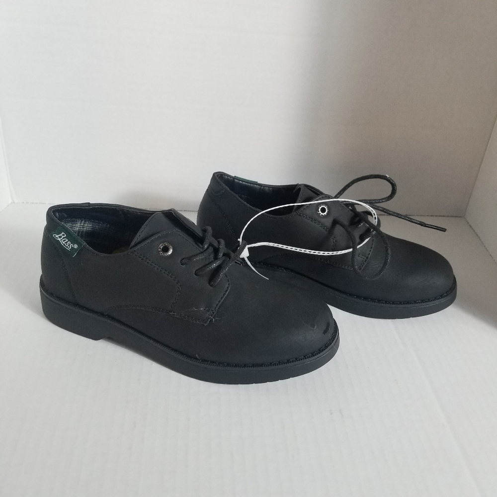 NWOT BASS BOY'S BLACK DRESS SHOES SIZE 1.5